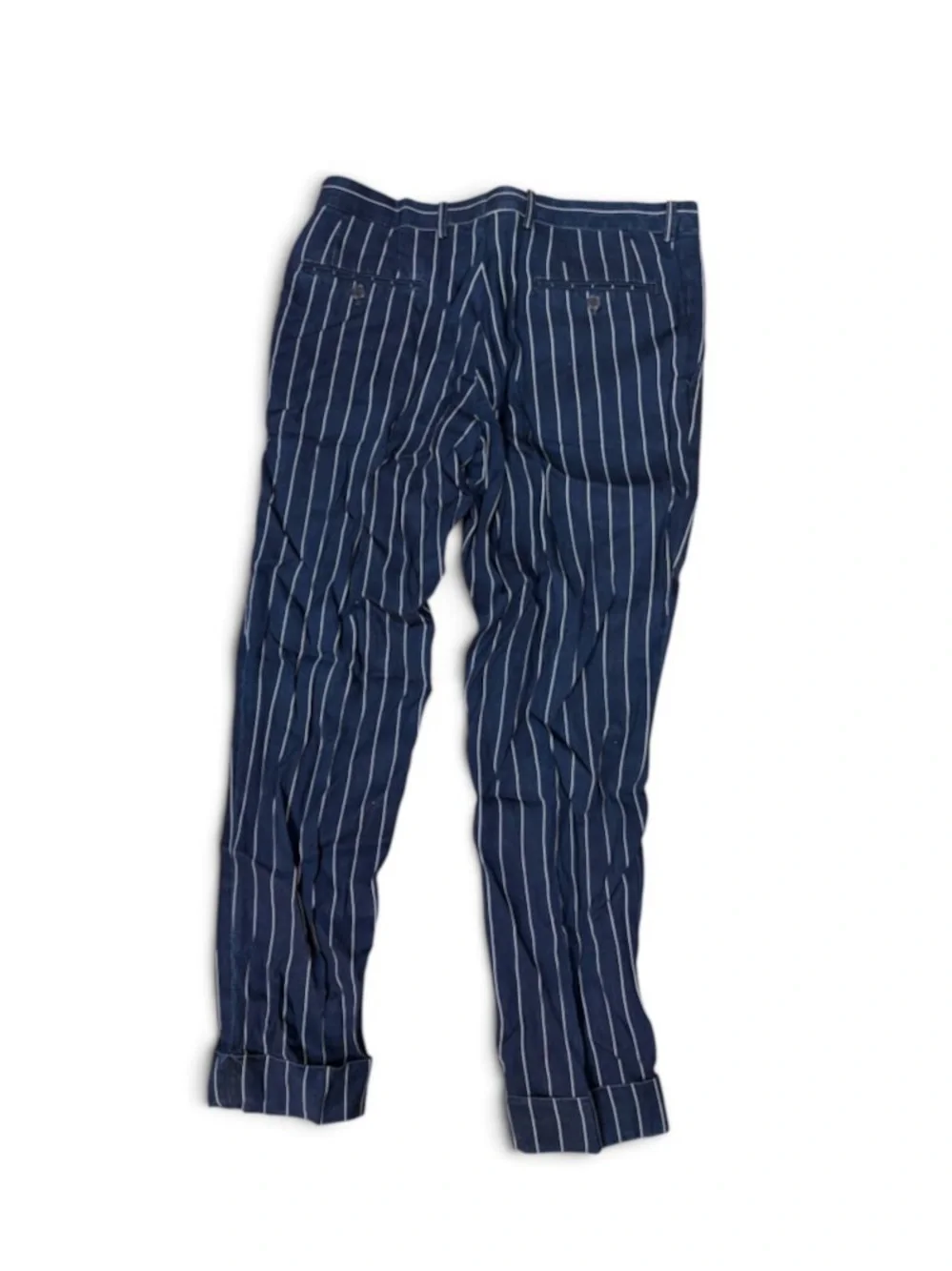 Men's Navy Pinstripe Trousers Tallia